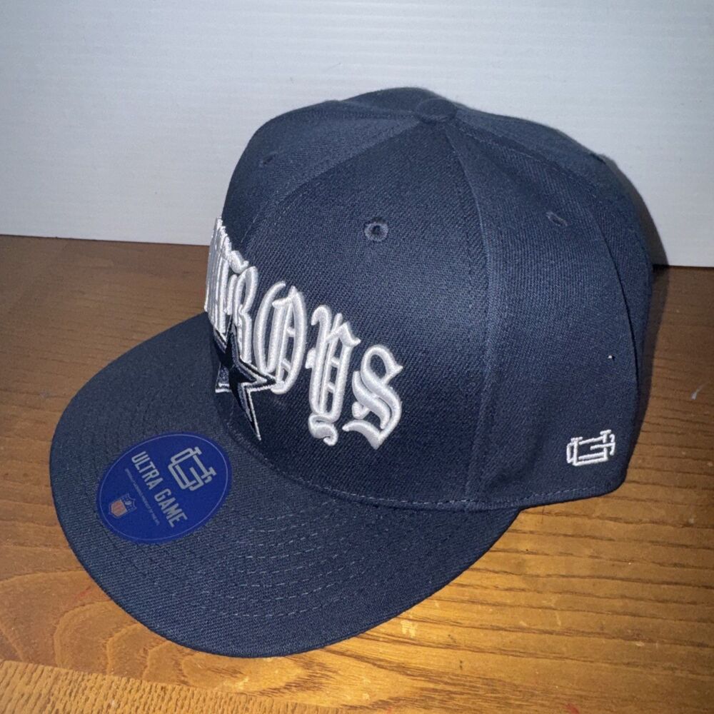 Ultra Game NFL Team Apparel Old English Cowboys SnapBack Baseball Cap Blue